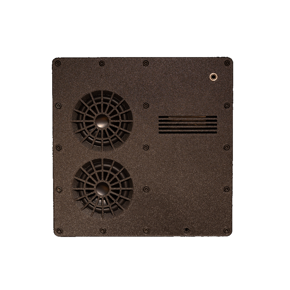 Resonare, rear panel with dual drivers and input jack